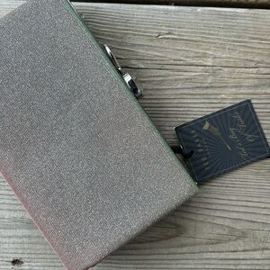 Ted Baker Glitter Jaq Hard Case Clutch Metallic Champagne Evening Bag NWT